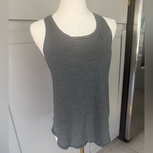 Lululemon Black White Stripe Racerback Tank Top